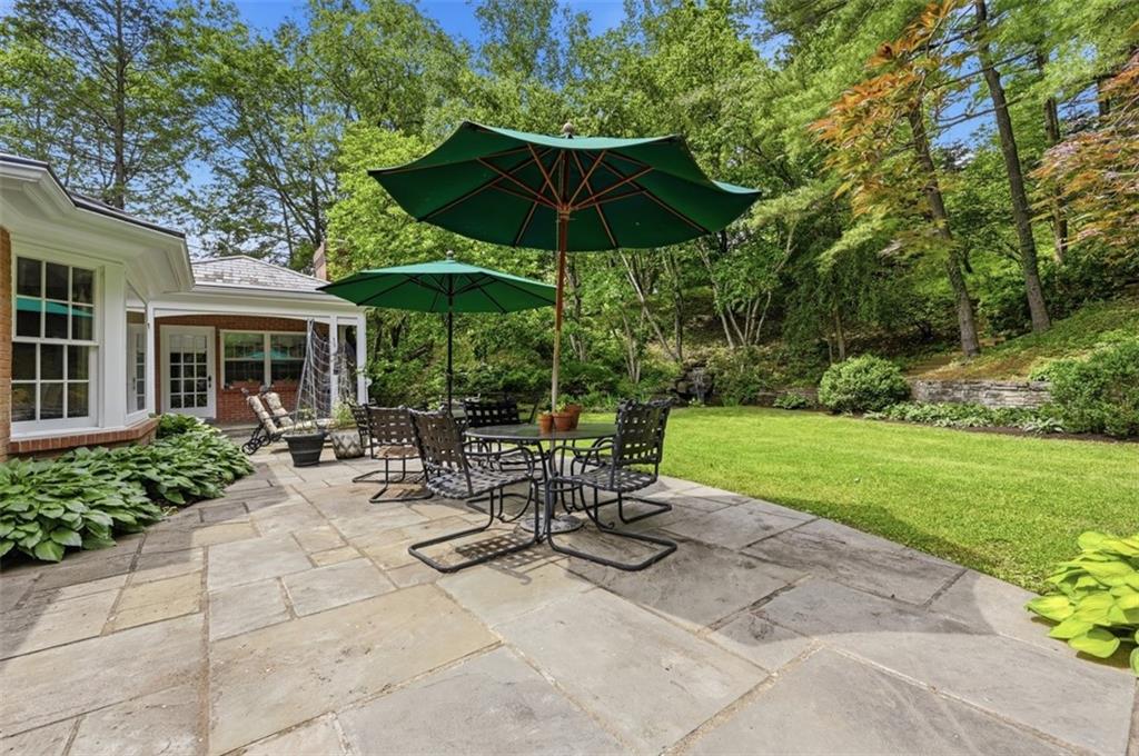 144 Springhouse Lane Pittsburgh, PA 15238 - Photo 45 of 49 Slate Patio Looking towards the Beautiful Yard and the Entrance to the Guest House