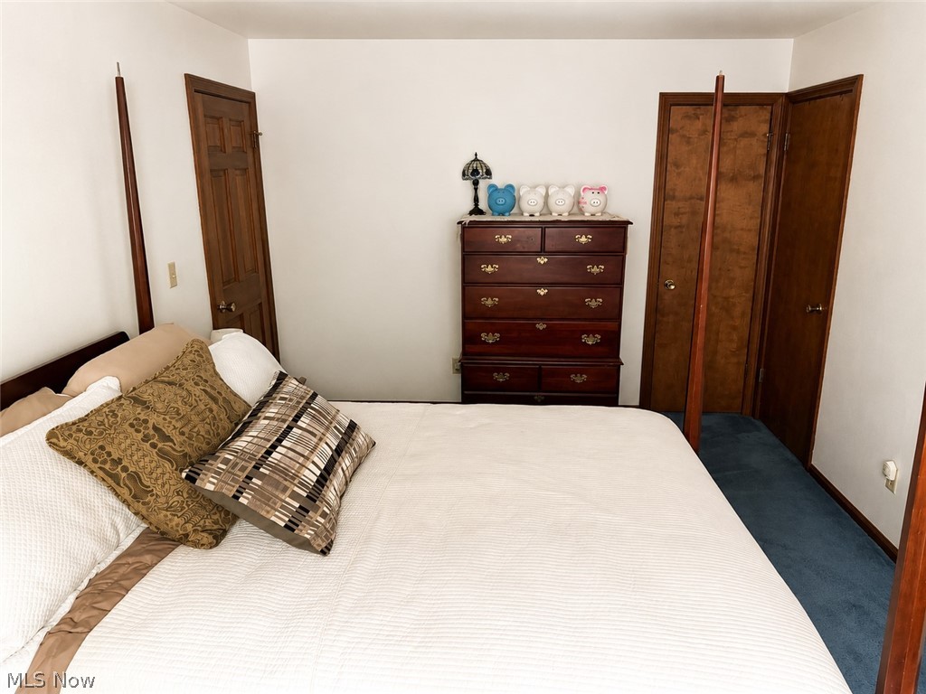 6155 Gibson Road Canfield, OH 44406 - Photo 32 of 43 Room featuring a neutral wall color, wood-paneled doors, and blue carpeting