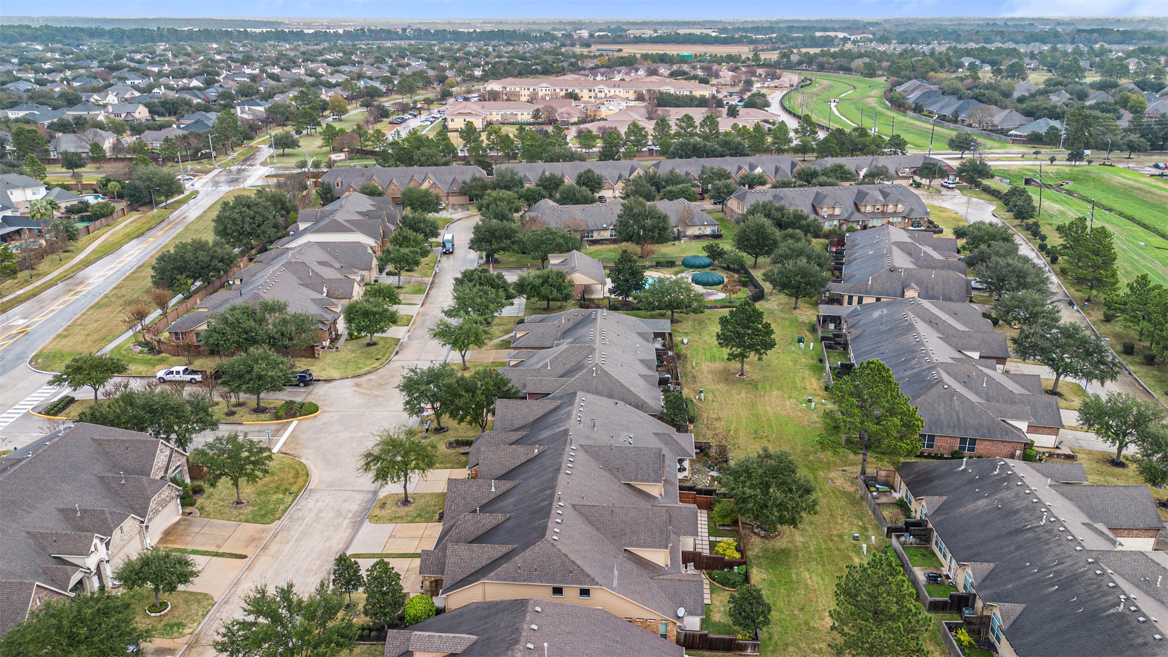 9635 Old Timber Lane Spring, TX 77379 - Photo 38 of 48 an aerial view of residential houses with outdoor space