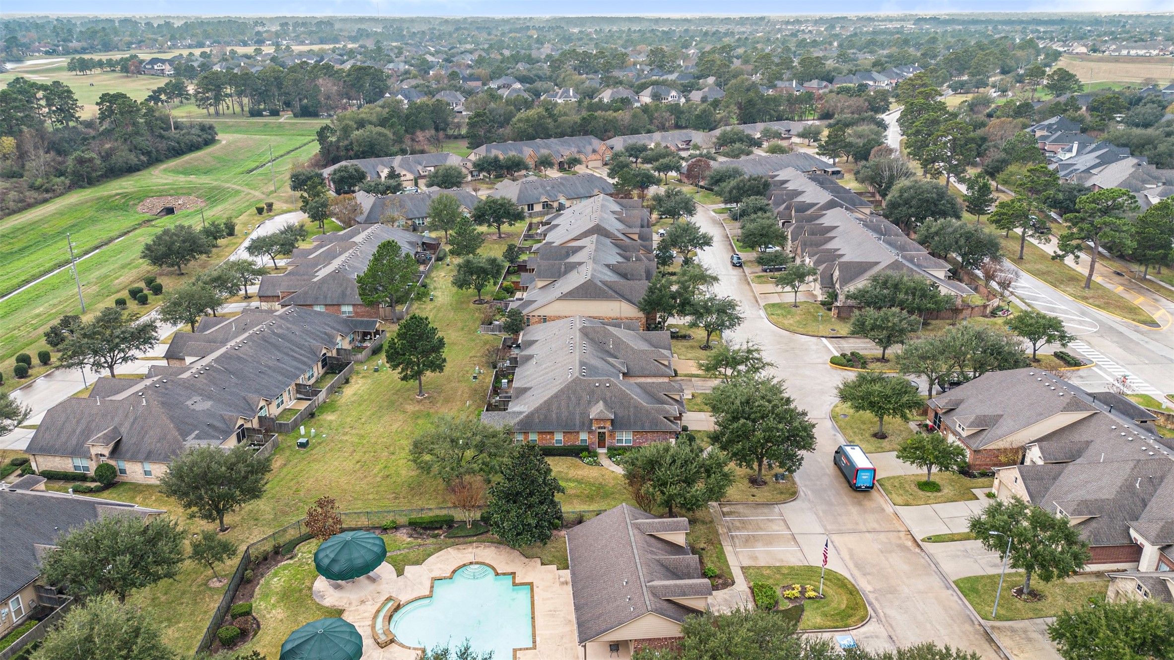 9635 Old Timber Lane Spring, TX 77379 - Photo 40 of 48 an aerial view of residential houses with outdoor space