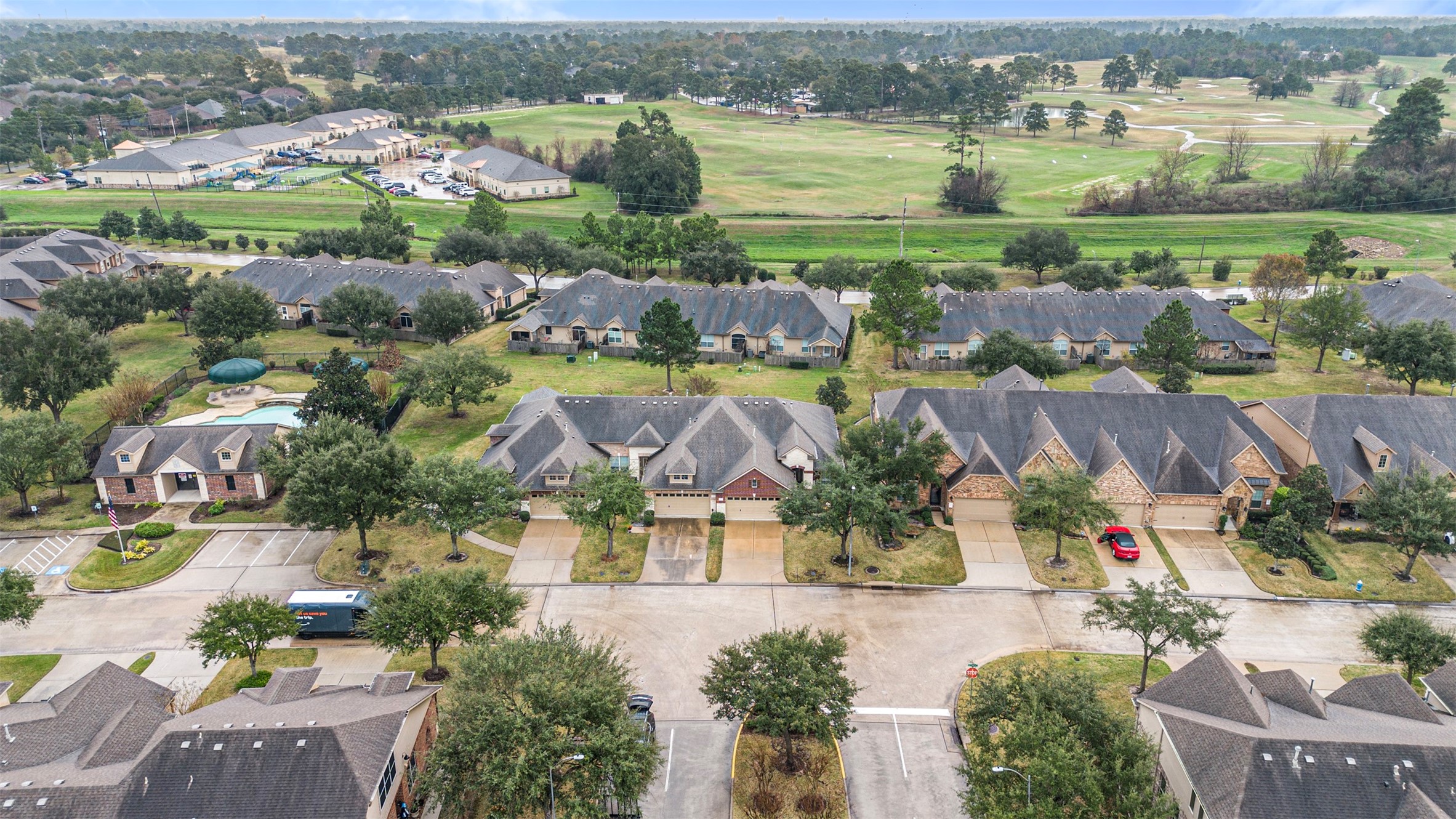 9635 Old Timber Lane Spring, TX 77379 - Photo 41 of 48 an aerial view of residential houses with outdoor space and river