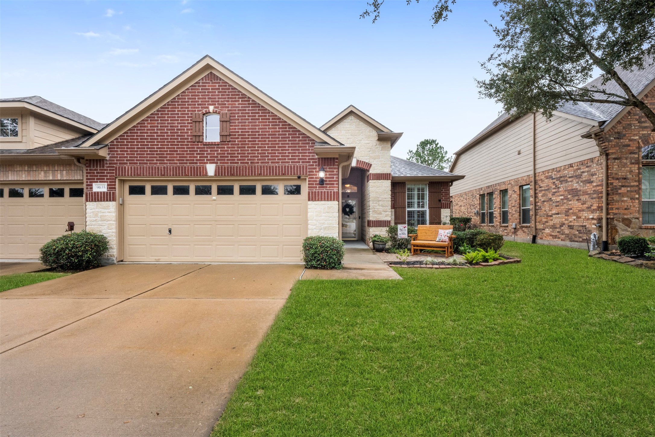 9635 Old Timber Lane Spring, TX 77379 - Photo 46 of 48 a view of a big house with a big yard and potted plants