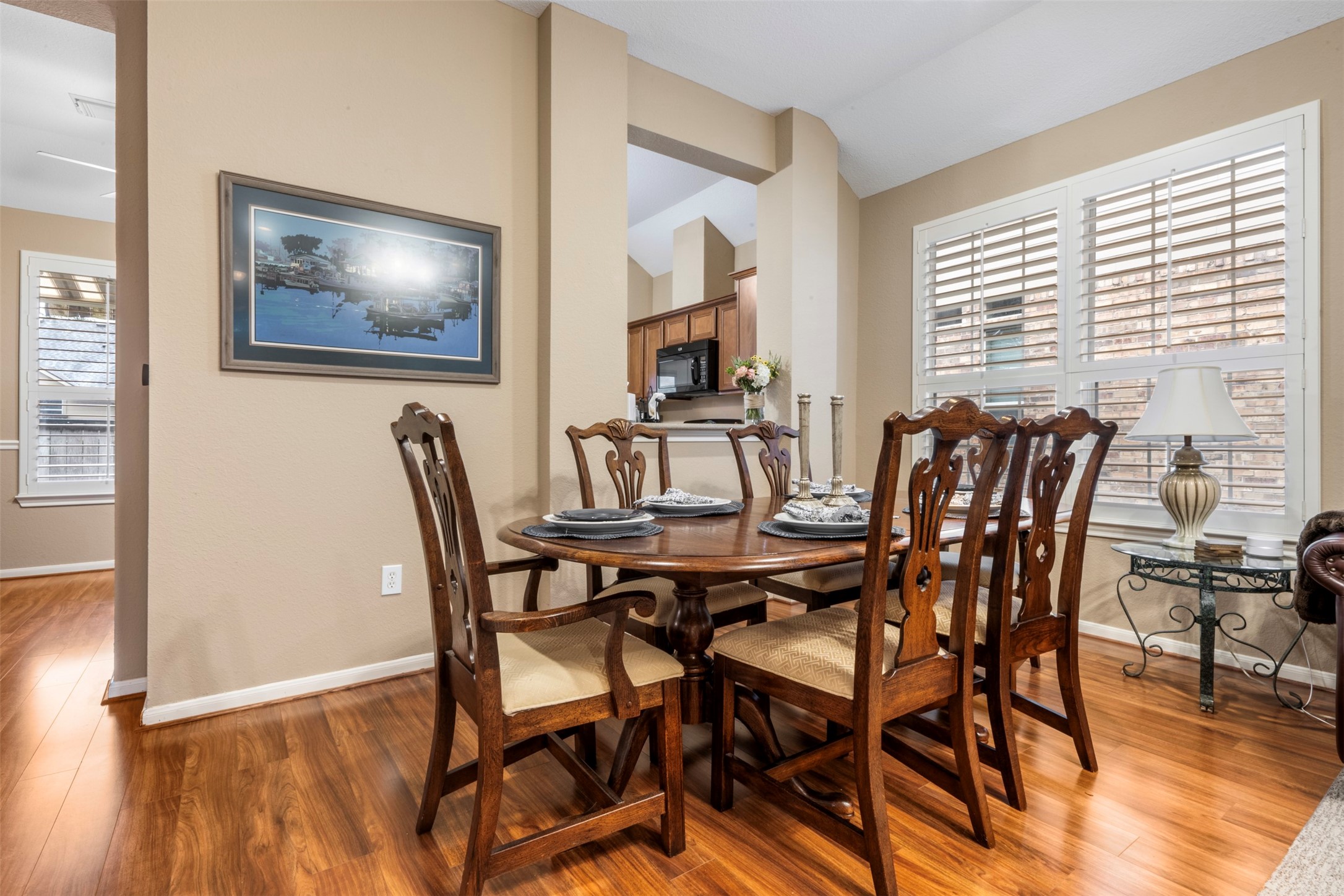 9635 Old Timber Lane Spring, TX 77379 - Photo 10 of 48 a view of a dining room with furniture window and wooden floor