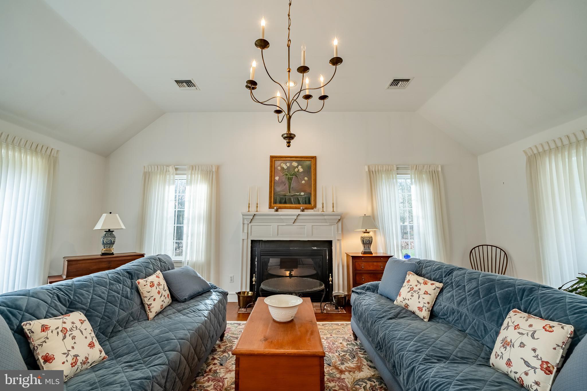 1629 Sawmill Road Spring City, PA 19475 - Photo 12 of 42 Formal living room w/ fireplace & vaulted ceiling