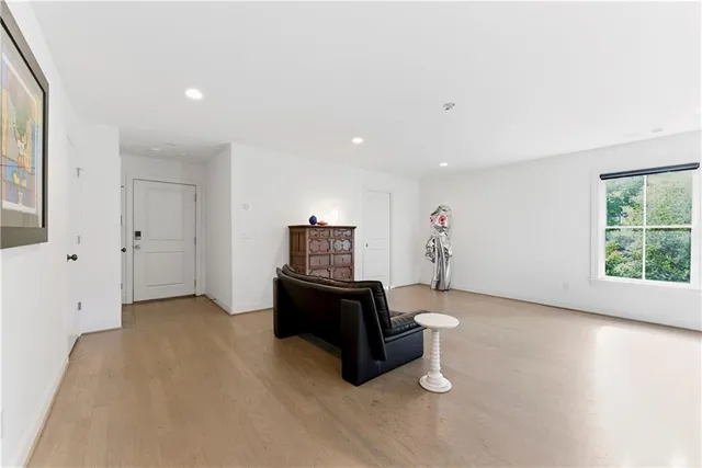 a view of a garden with pathway