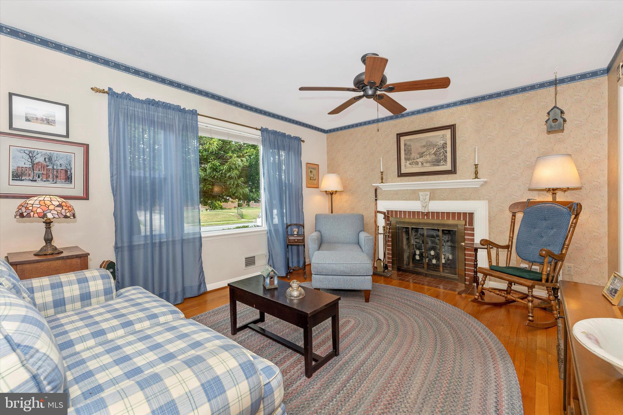910 Seminole Road Frederick, MD 21701 - Photo 3 of 31 Living Room with Wood Burning Fireplace