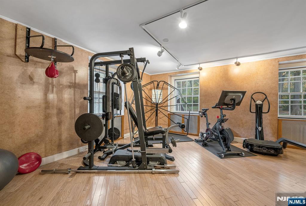 74 Village Road New Vernon, NJ 07976 - Photo 38 of 50 a view of a room with gym equipment