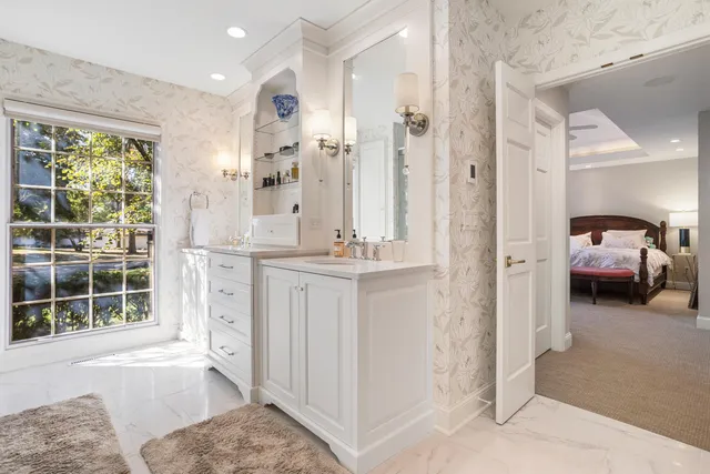 a view of wooden closet