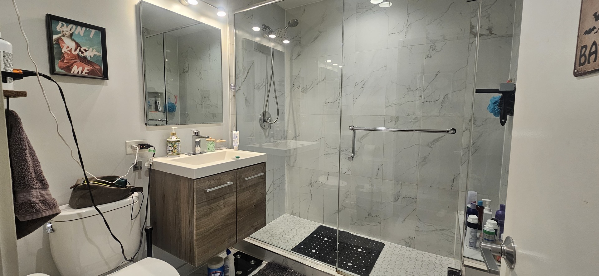 2952 West Nelson Street, Unit G Chicago, IL 60618 - Photo 6 of 12 a bathroom with a sink toilet and shower