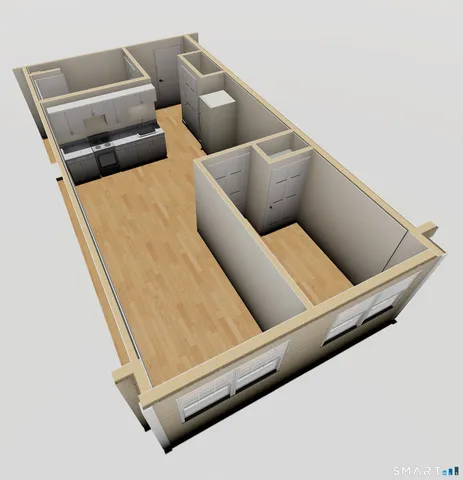 a view of hallway with couch