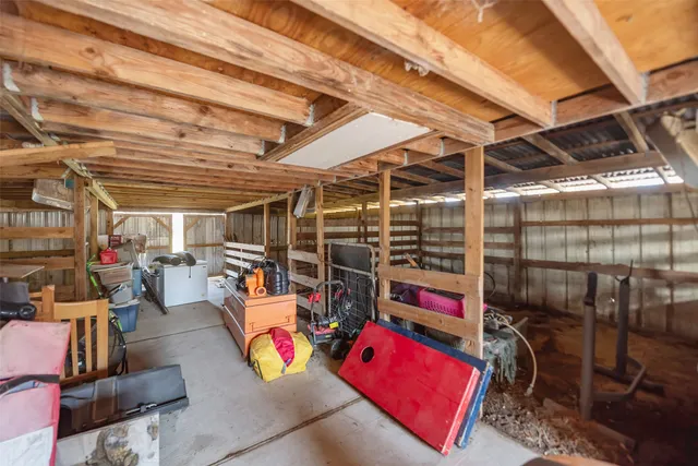 a view of a room with racks