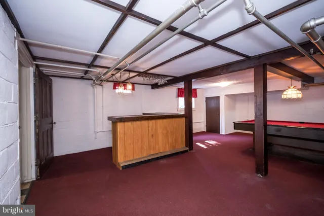 a view of a black and white checkered floor