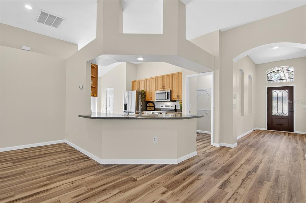 6002 Martinglade Place Lithia, FL 33547 - Photo 22 of 62 a view of kitchen with granite countertop cabinets and wooden floor
