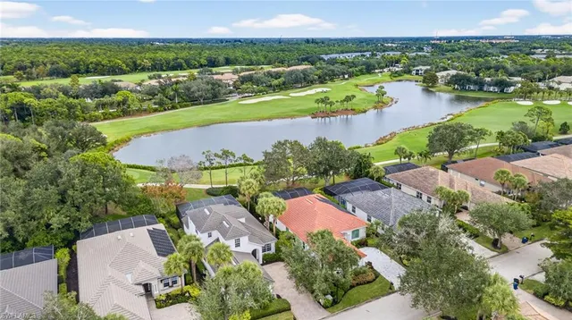 an aerial view of a house with a garden