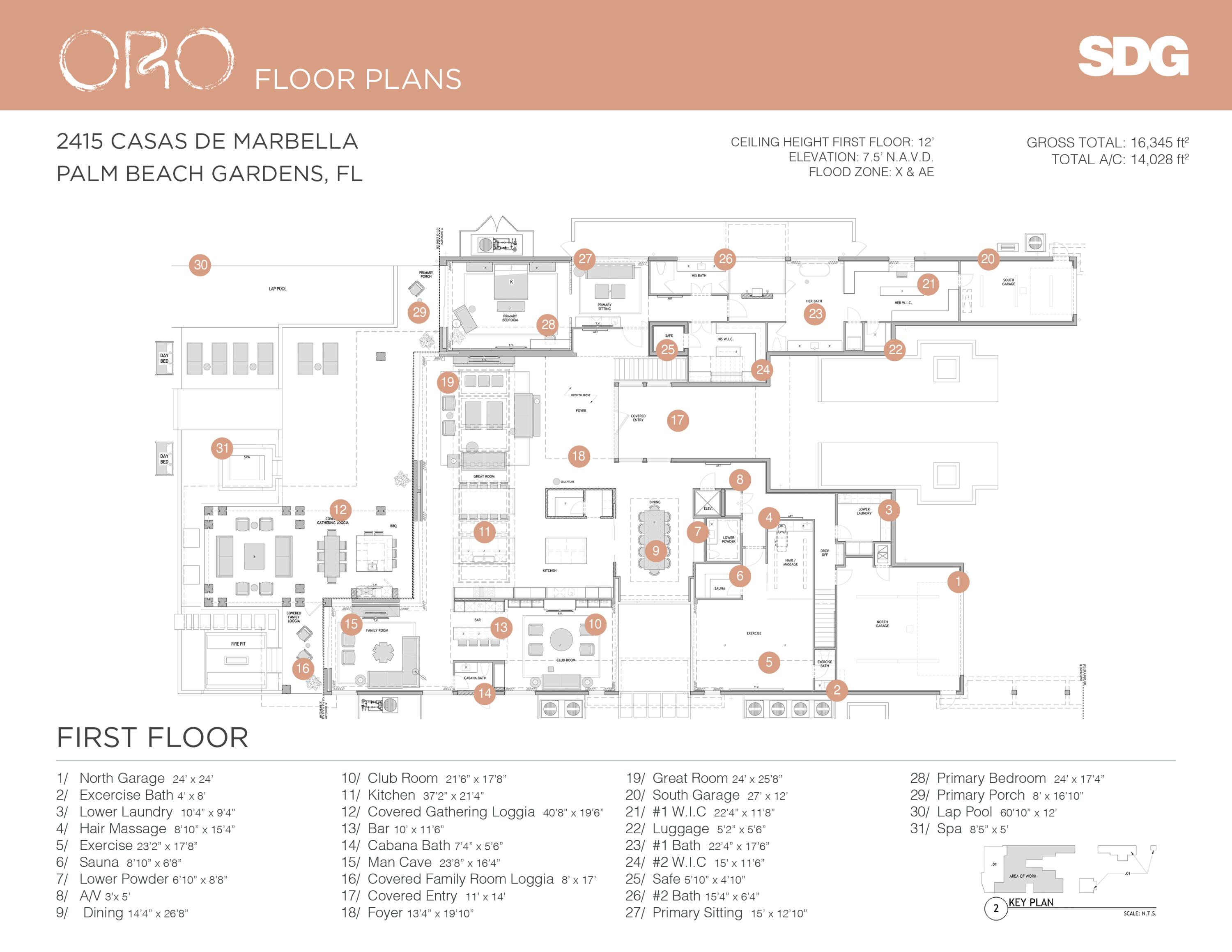 2415 Casas De Marbella Palm Beach Gardens, FL 33410 - Photo 126 of 128 Oro_FloorPlan_first floor