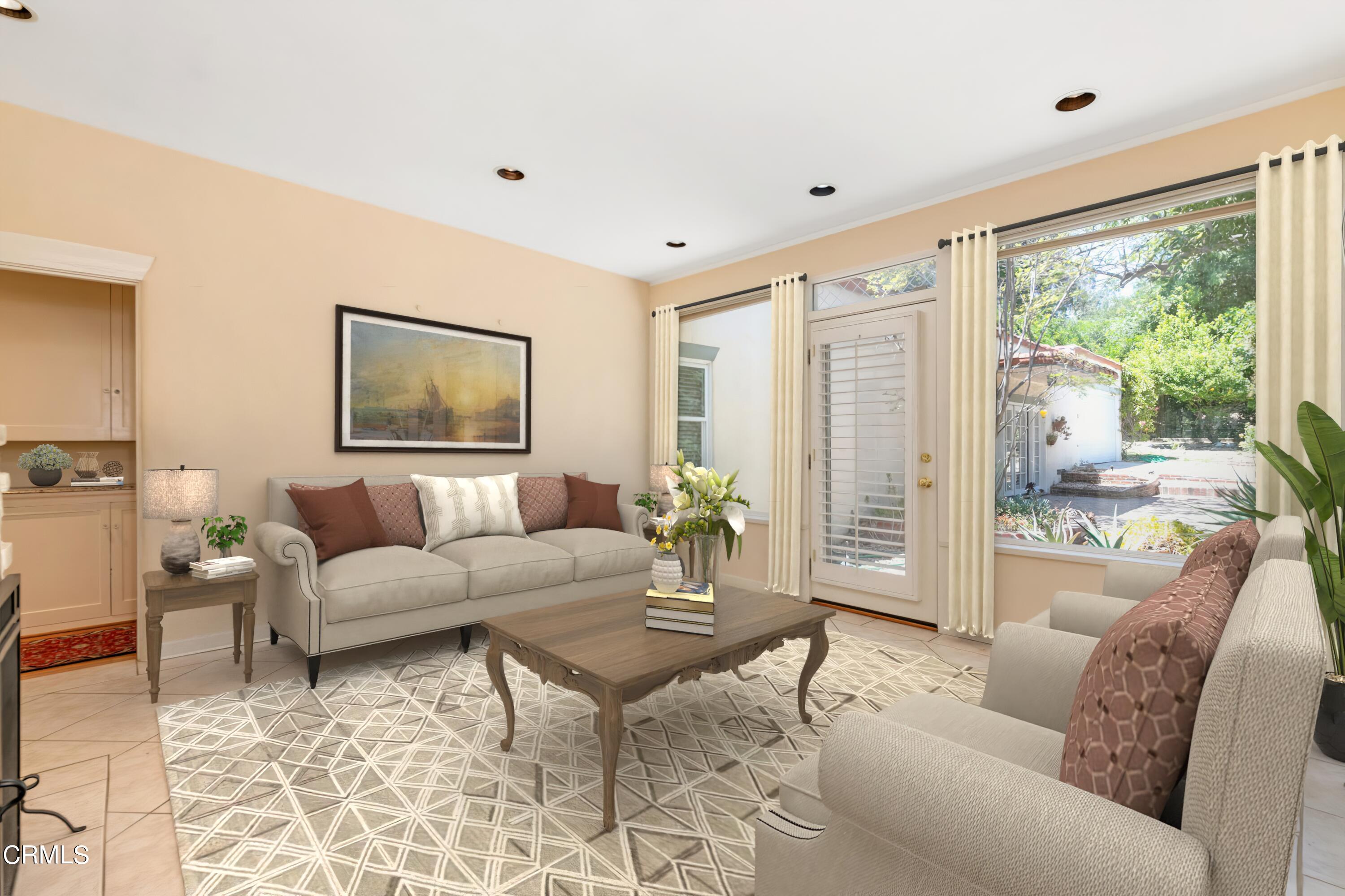 939 Old Mill Road Pasadena, CA 91108 - Photo 13 of 41 a living room with furniture and a large window