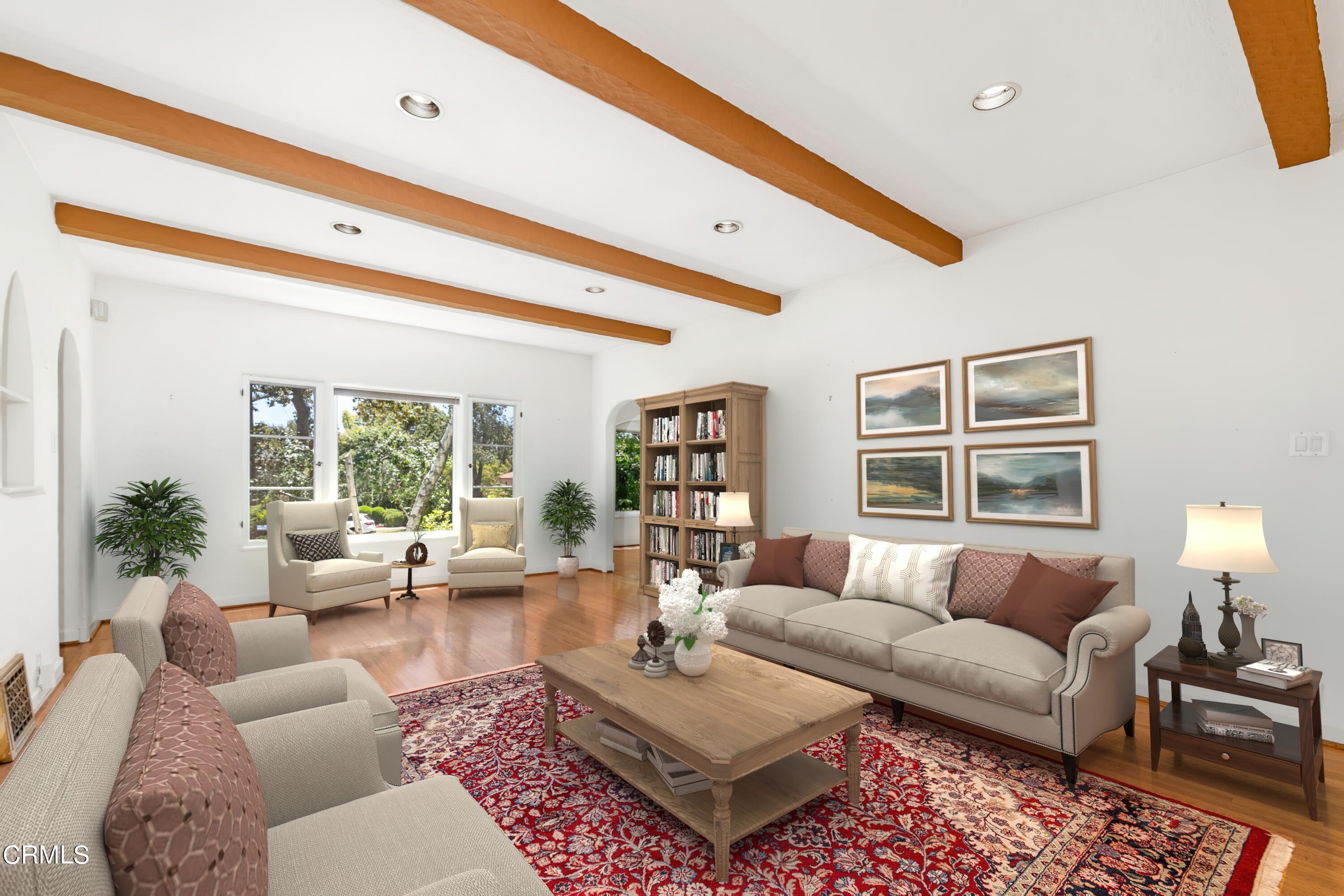 939 Old Mill Road Pasadena, CA 91108 - Photo 3 of 41 a living room with furniture and a large window