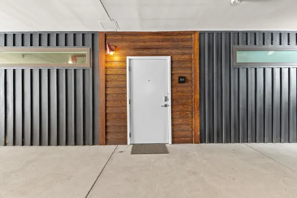 a view of wooden balcony