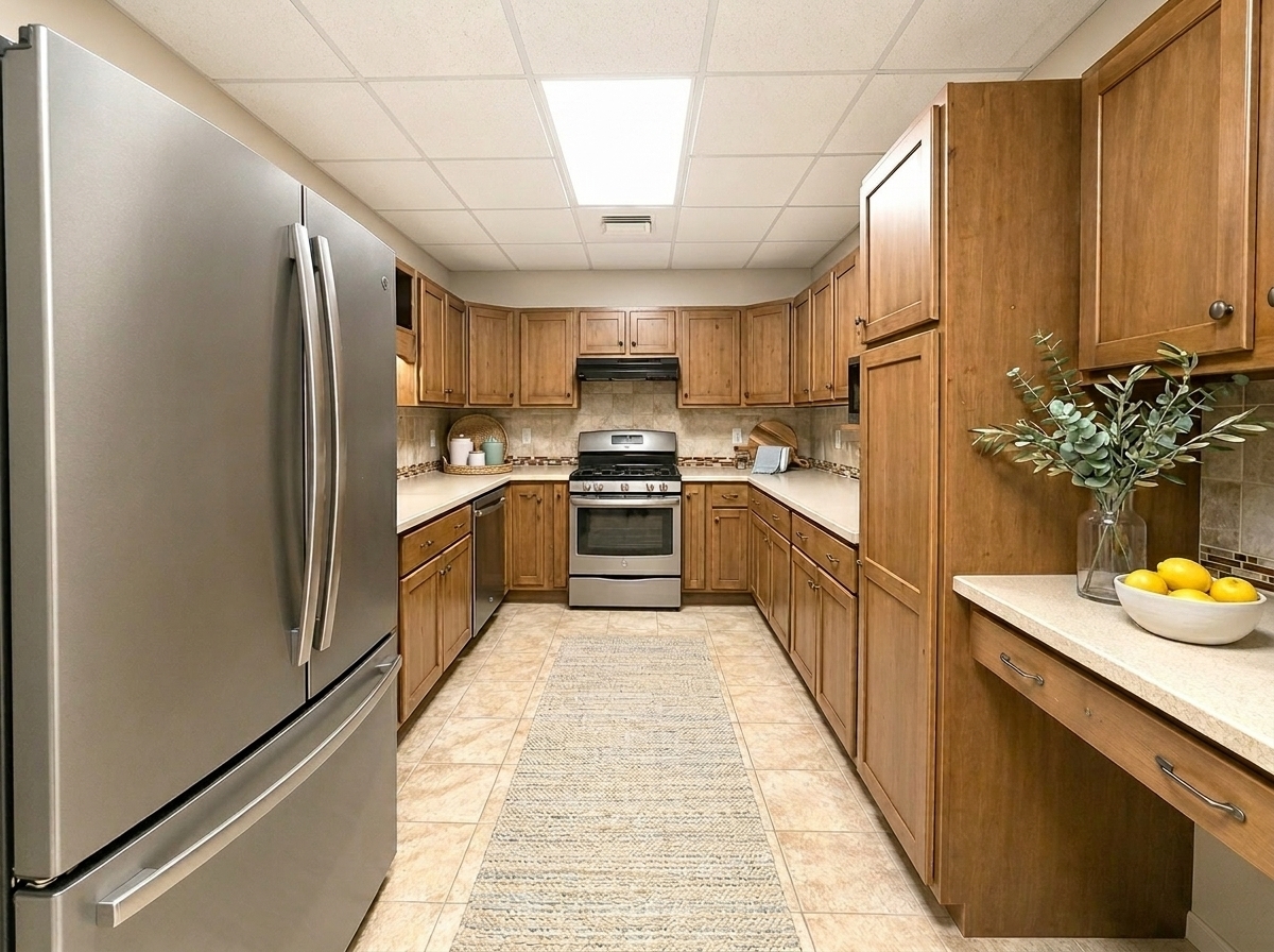 2123 North Avenue Metropolis, IL 62960 - Photo 20 of 49 a kitchen with kitchen island granite countertop lots of counter top space and stainless steel appliances