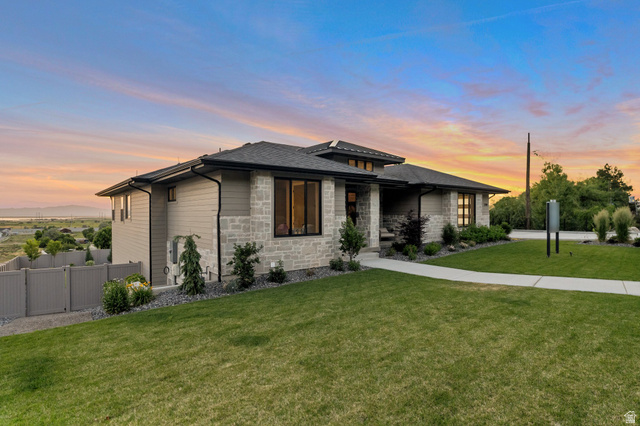 2145 North Main Street Centerville, UT 84014 - Photo 6 of 53 Prairie-style house with stone siding and a porch
