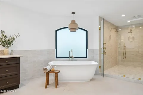 a living room with a large window