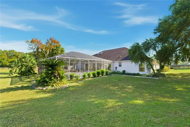 a white house with a large tree in front of it