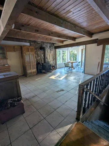 a kitchen with lots of counter top space