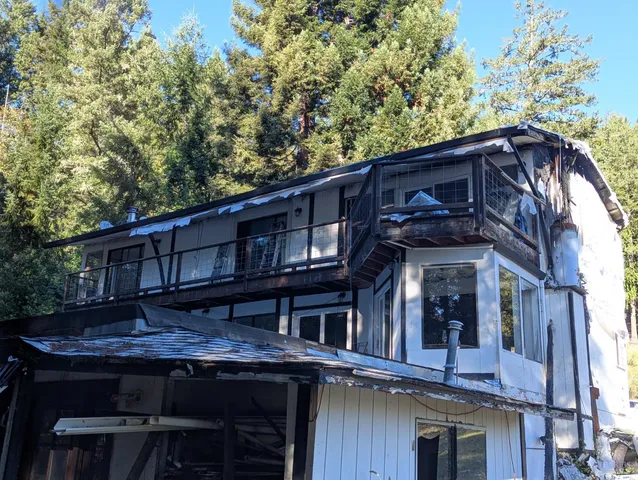 a view of a house with a balcony