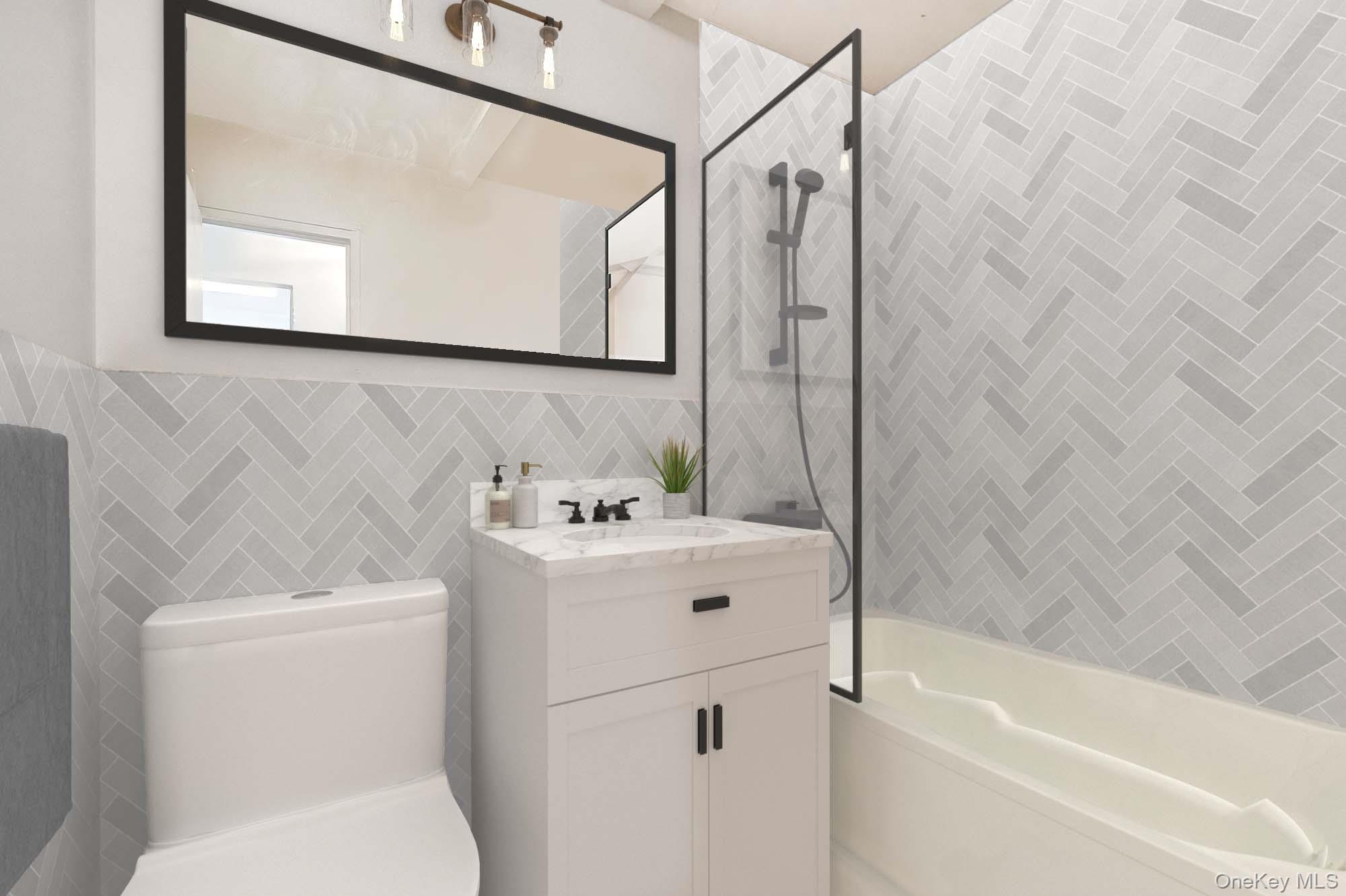 12 Old Mamaroneck Road, Unit 2G White Plains, NY 10605 - Photo 29 of 38 a bathroom with a sink a toilet and shower