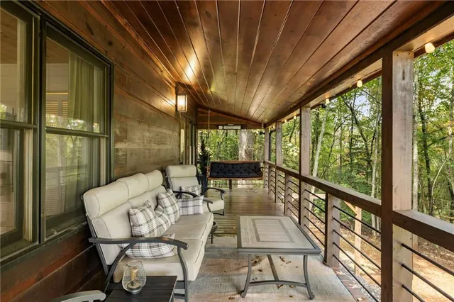 a living room with furniture