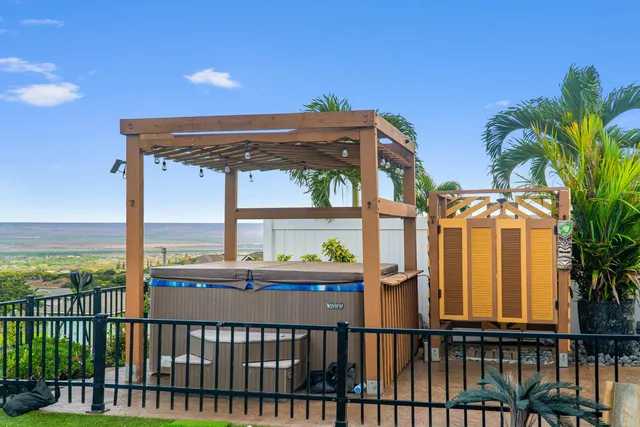 a view of a building from a balcony