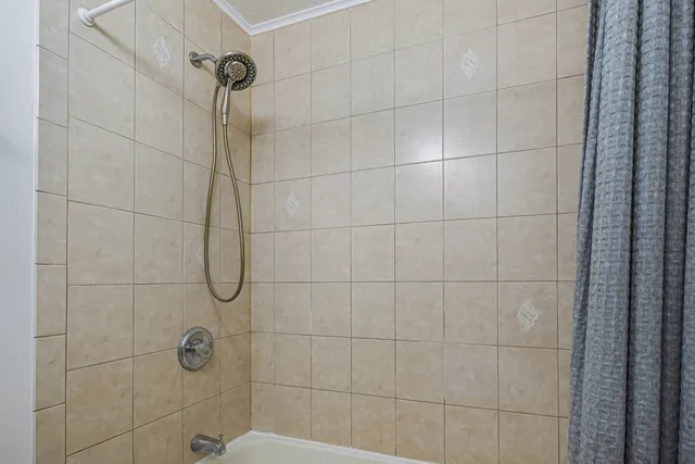 a bathroom with a shower