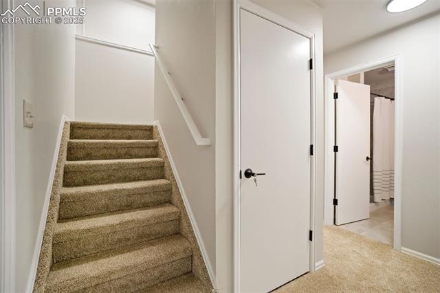 18 Rising Sun Terrace Colorado Springs, CO 80921 - Photo 30 of 50 The bathroom is to one side of the stairway and the bedroom is on the opposite side of the basement space.