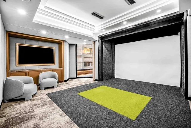 a living room with furniture