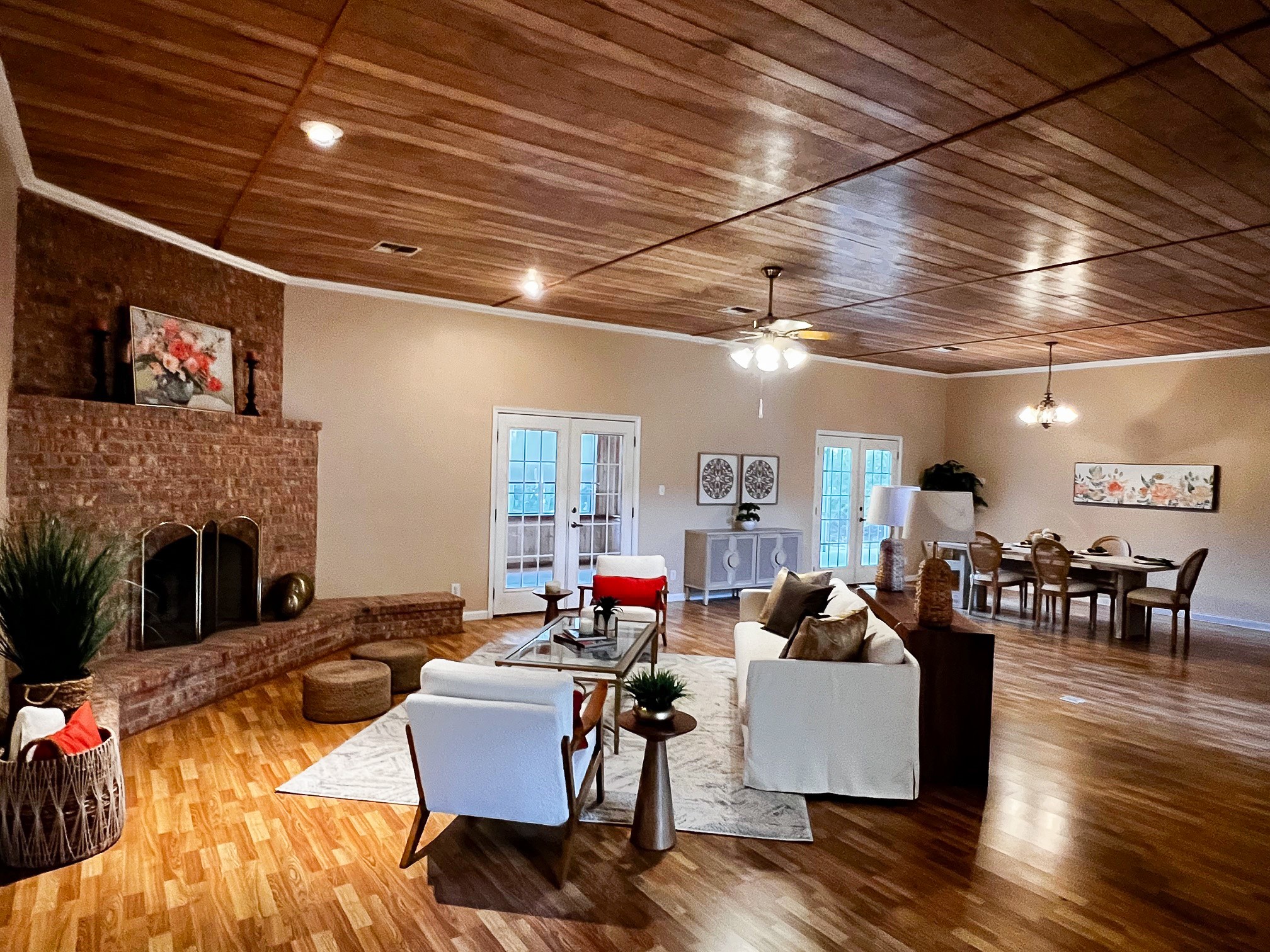 730 Panorama Road La Grange, TX 78945 - Photo 11 of 37 a living room with fireplace furniture and a wooden floor