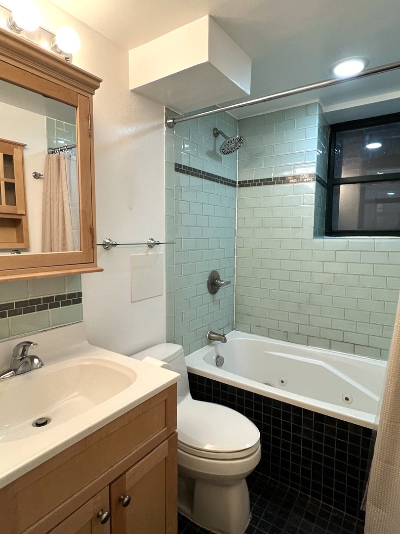 4633 North Racine Avenue, Unit GN Chicago, IL 60640 - Photo 13 of 25 a bathroom with a sink a toilet and shower