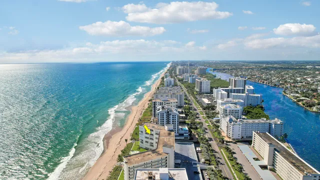 a view of a city with tall buildings