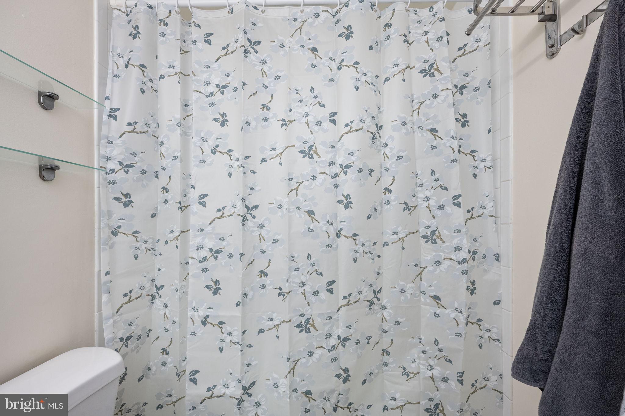 4141 North Henderson Road, Unit 702 Arlington, VA 22203 - Photo 38 of 69 a bathroom with a toilet and a shower curtain