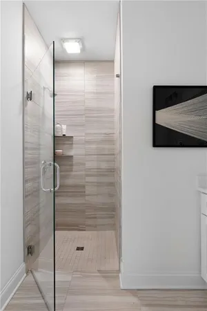 a bathroom with a shower