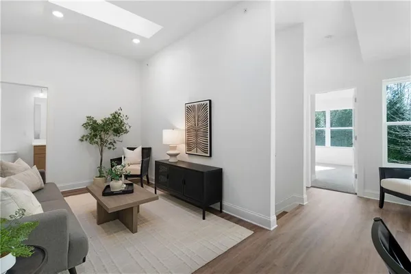 a living room with furniture