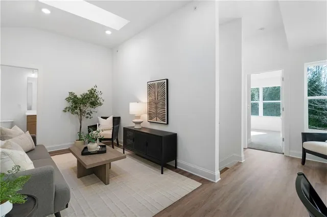 a living room with furniture