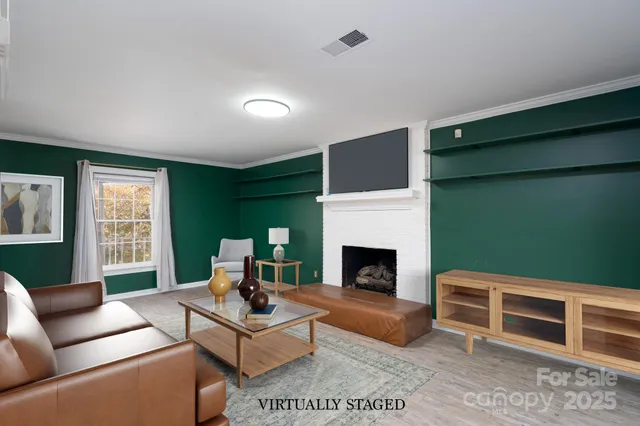 a living room with furniture