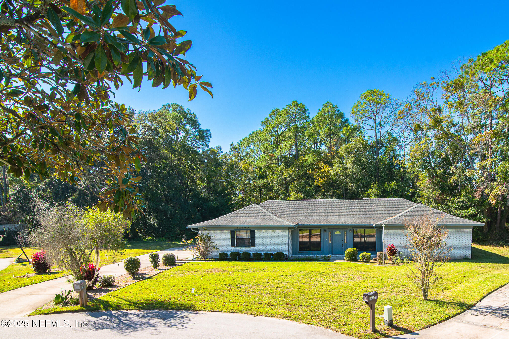 12850 Deep Lagoon Place West Jacksonville, FL 32246 - Photo 3 of 51 a view of a house with swimming pool lawn chairs under an umbrella