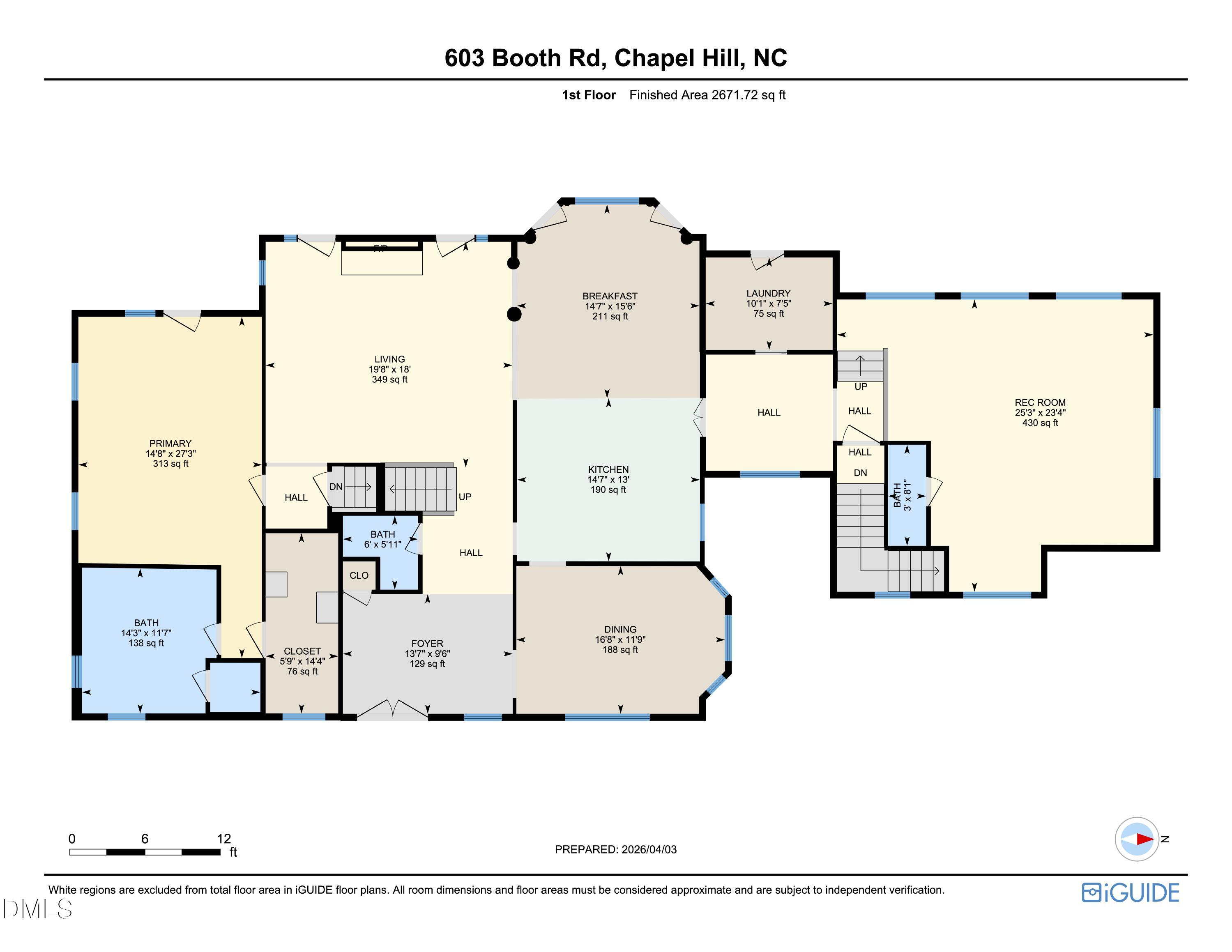 603 Booth Road Chapel Hill, NC 27516 - Photo 68 of 72 603 Booth Floorplan 1