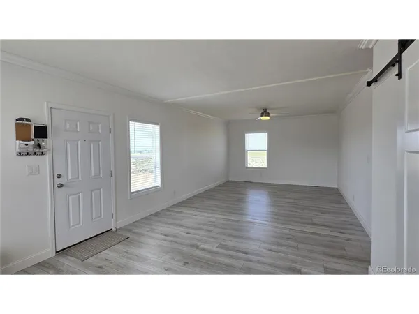 a open hall with a bench