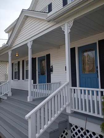 a view of deck with a chair