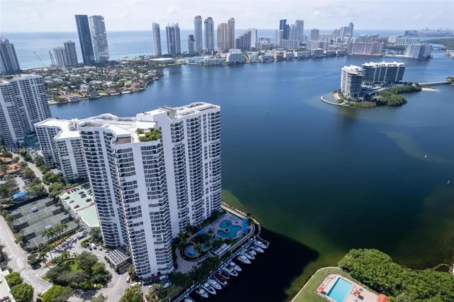 a view of a city with tall buildings