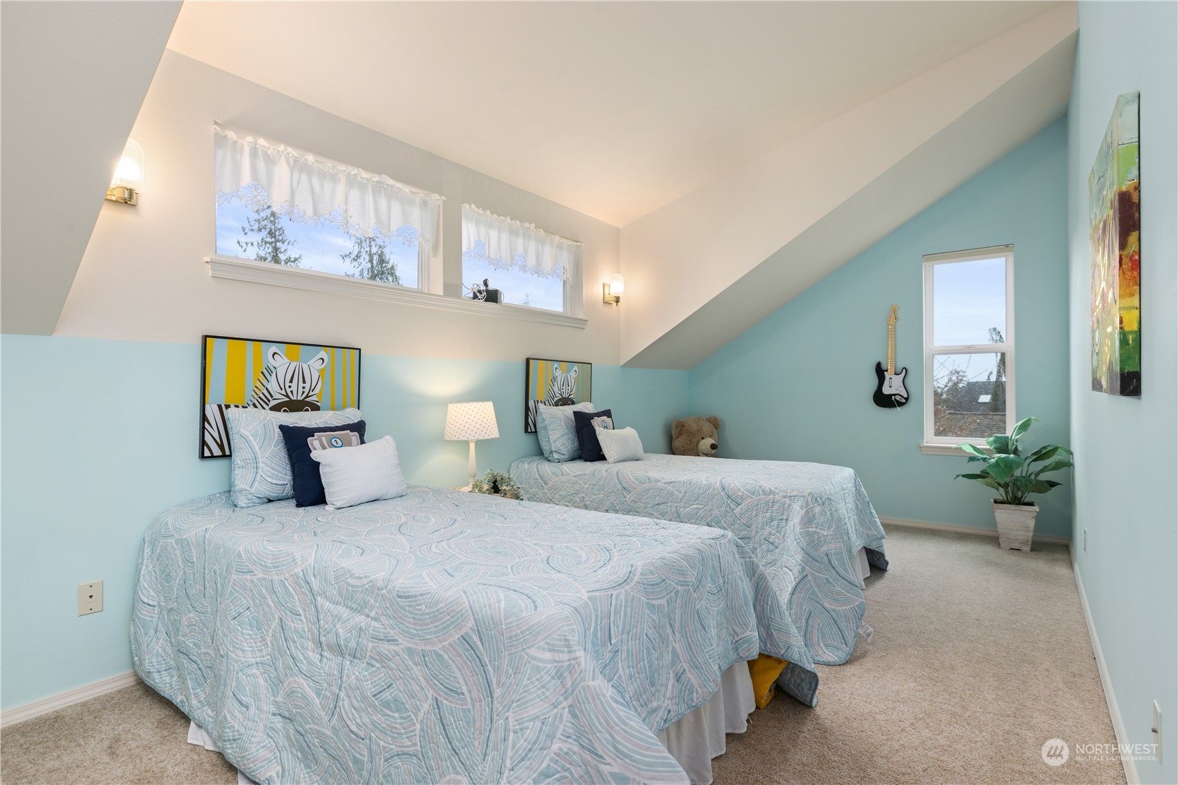 8230 Shoemaker Road Marysville, WA 98271 - Photo 21 of 40 a bedroom with a bed and wall painting