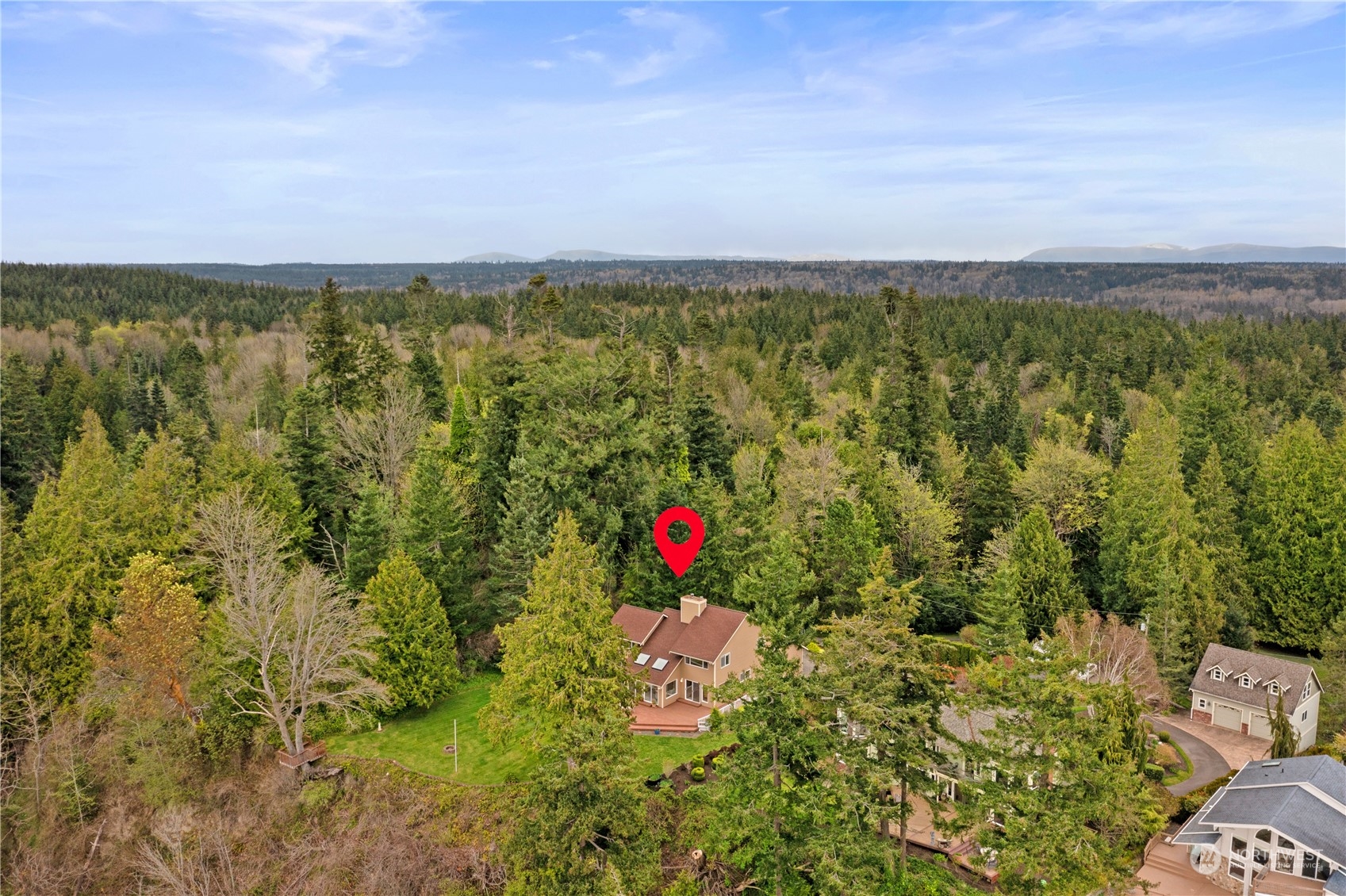 8230 Shoemaker Road Marysville, WA 98271 - Photo 39 of 40 a aerial view of a houses with a yard and lake view