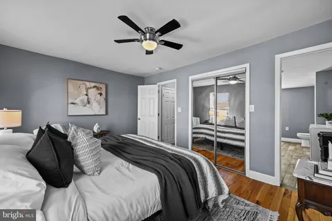 a workspace with furniture and wooden floor